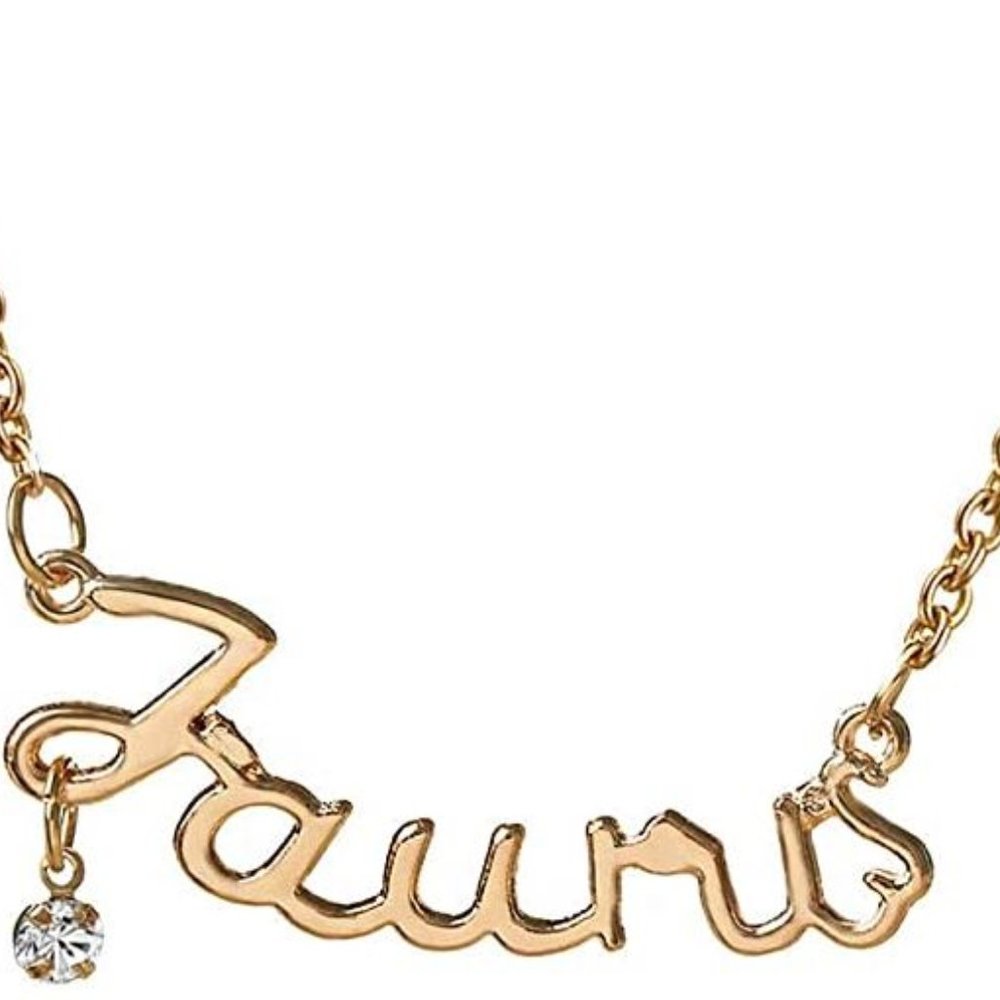 Horoscope Taurus birthday Gift Sign Customized Personalized gold necklace